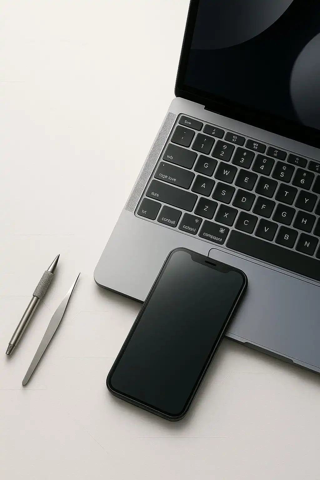 Professional laptop, computer and smartphone repair workspace at iTech Xpress in Covina, CA